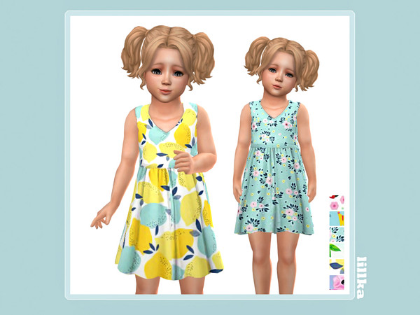 Sims 4 — Runa Dress by lillka — 6 swatches Toddler Base game compatible Custom thumbnail