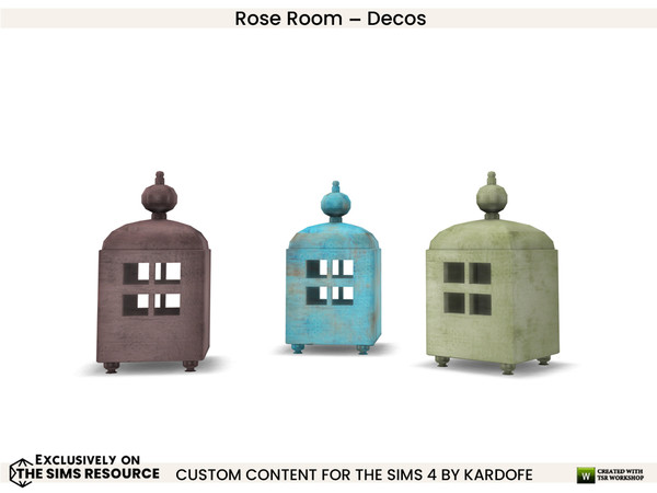Sims 4 — Rose Room Decorative lantern by kardofe — Decorative lantern, metal, in three colour options