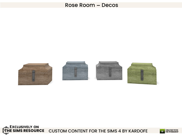 Sims 4 — Rose Room Little box by kardofe — Wooden box with lock, in four colour options