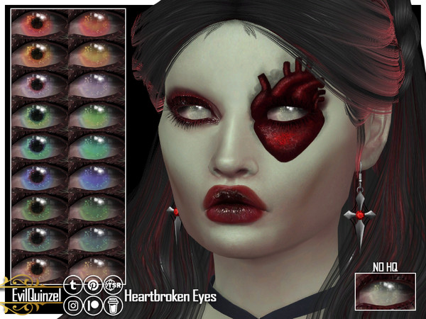 Sims 4 — Heartbroken Eyes by EvilQuinzel — Ghostly eyes for a haunted look! - Facepaint category; - Female and male; -