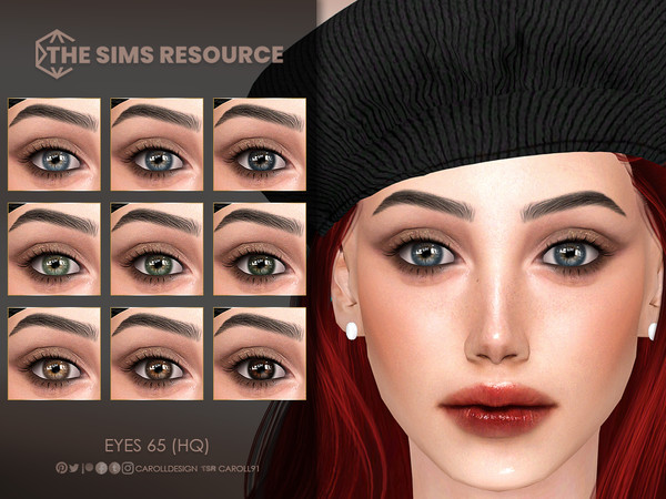 Sims 4 — Eyes 65 (HQ) by Caroll912 — A 9-swatch realistic set of eyes in different shades of blue, green and brown.
