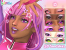 Sims 4 — Rainbow Fairy Dust Eyeshadow by lycheestar1 — Enabled for F and M adult sims Color slider enabled 10 swatches