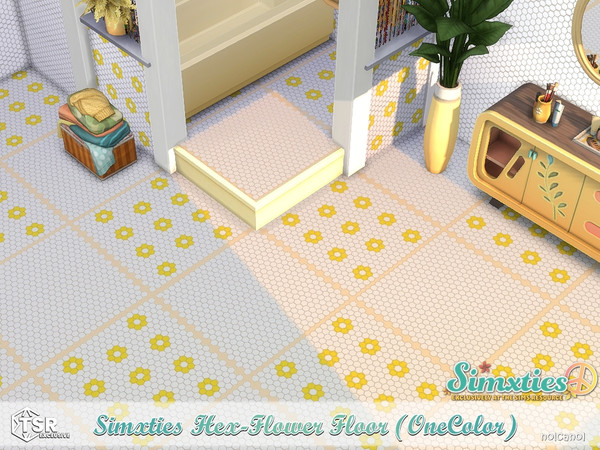 Sims 4 — Simxties Hex-Flower Floor (OneColor) by nolcanol — Simxties Hex-Flower Floor (OneColor): 9 swatches
