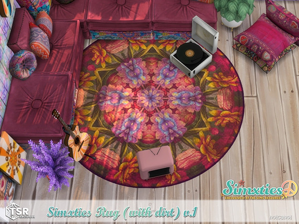 Sims 4 — Simxties Rug (with dirt) v.1 by nolcanol — Simxties Rug (with dirt) v.1: 6 swatches