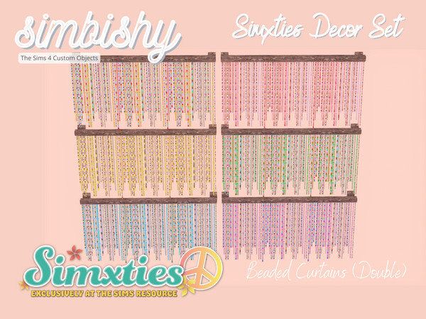 Sims 4 — Simxties Decor Set - Beaded Curtains (Double) by simbishy — A typical beaded curtain for the free spirited sim.