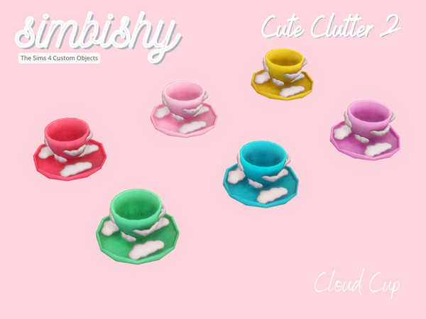 Sims 4 — Cute Clutter - Cloud Cup by simbishy — A cute cloud cup set.