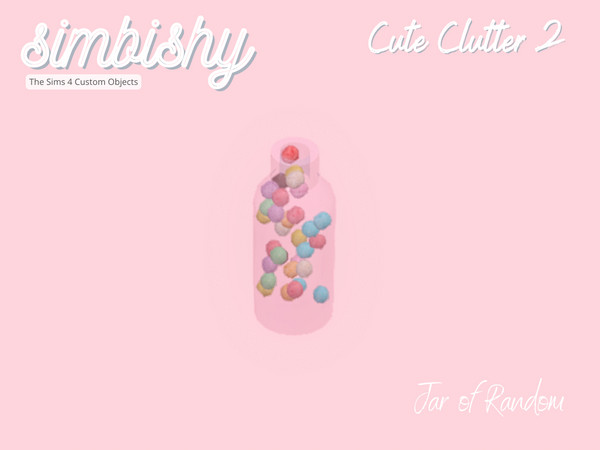 Sims 4 — Cute Clutter - Jar of Random by simbishy — A completely random jar of colourful pom poms.