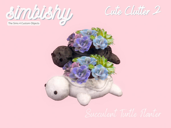 Sims 4 — Cute Clutter - Succulent Turtle Planter by simbishy — A turtle planter with succulents still alive.