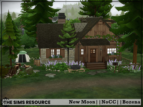 Sims 4 — New Moon -Shell by Bozena — The house is located in the Moonwood Mill . Have fun Lot: 20 x 15 Value: $ 9 918 Lot