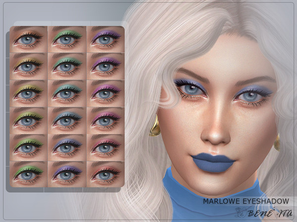 Sims 4 — Marlowe Eyeshadow [HQ] by Benevita — Marlowe Eyeshadow Makeup Category HQ 18 Swatches For Female (Teen to Elder)