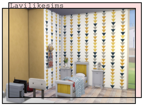Sims 4 — Arrows by lavilikesims — A stripe of triangles in 6 colours