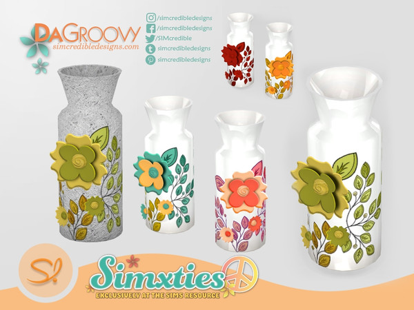 Sims 4 — Simxties Da Groovy vase  by SIMcredible! — by SIMcredibledesigns.com available exclusively at TheSimsResource 6