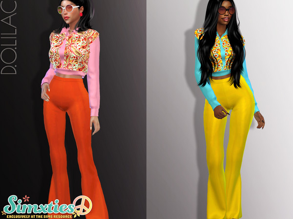 Sims 4 — Simxties Colored Flared Trousers [SET] DO866 by DOLilac — Custom thumbnail New Mesh 6 Colors