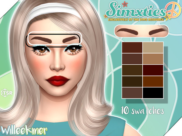 Sims 4 — [Simxties] Ella Eyebrows by Willeekmer — BGC 10 swatches Teen - Elder Male - Female Custom thumbnail Disallowed