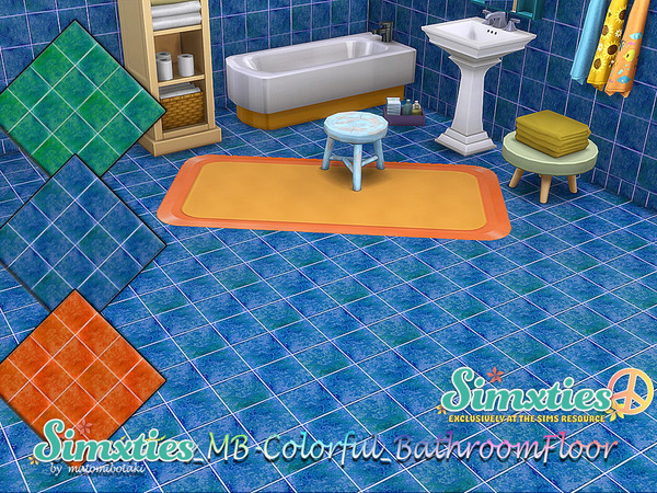 Sims 4 — Simxties_MB-Colorful_BathroomFloor by matomibotaki — Strong colors and unusual color combinations, that's the