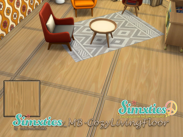 Sims 4 — Simxties_MB-CozyLivingFloor by matomibotaki — Wooden floor pattern in 1960s chic. The set consists of 2