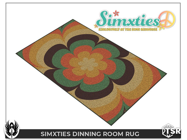 Sims 4 — Simxties Dinning Room Rug by nemesis_im — Rug from Dinning Room Set - 1 Colors - Base Game Compatible