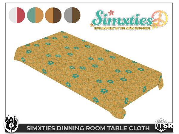Sims 4 — Simxties Dinning Room Table Cloth by nemesis_im — Table Cloth from Dinning Room Set - 5 Colors - Base Game