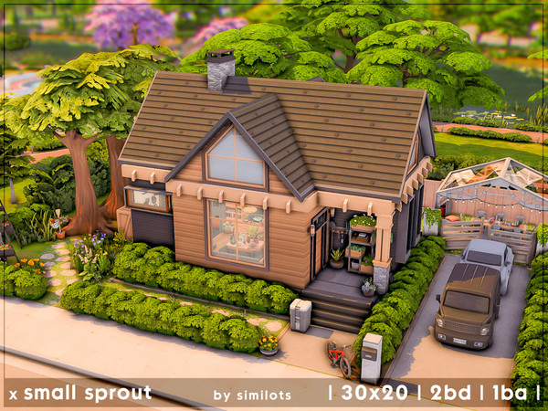 Sims 4 — Small sprout by similots — x no cc x lot: San Sequoia | Sequoia Cottage >> speedbuild on my yt channel