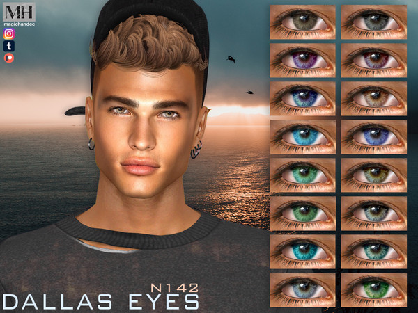 Sims 4 — [Patreon] Dallas Eyes N142 by MagicHand — Realistic eyes for males and females in 16 colors - HQ Compatible.