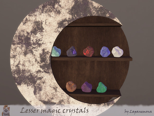 Sims 4 — Moon project - Lesser magic crystals by Lapanemona — Lesser magic crystals (8 swatches, 1154 poly)