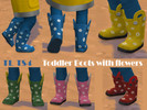 Sims 4 — Toddler Boots with Flowers (Seasons needed) by TitusLinde — If it rains let's water some flowers !!! Rain boots