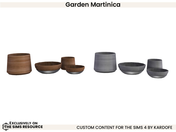 Sims 4 — kardofe_Garden Martinica_Bowls by kardofe — Set of decorative bowls in wood and metal, in two colour options