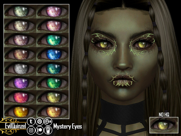 Sims 4 — Mystery Eyes by EvilQuinzel — Fantasy eyes in 16 swatches. - Facepaint category; - Female and male; - Teen + ; -