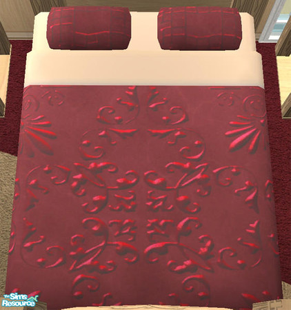 Sims 2 — Deco Decadence Burgundy - Bedding by Cloisonne — 