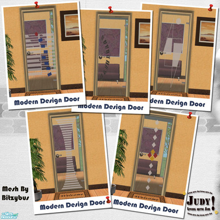 Sims 2 — Judy_BB Modern Design Door Set 2 by judyhugsnoopy — Recolor of BitzyBus "Sign Door" You must need to
