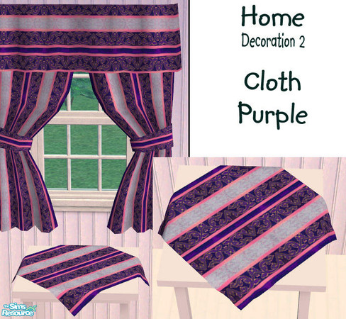 Sims 2 — Home Decoration Cloth Purple by solfal — New recolours for my cloth that can be placed on 1 tile tables. As I