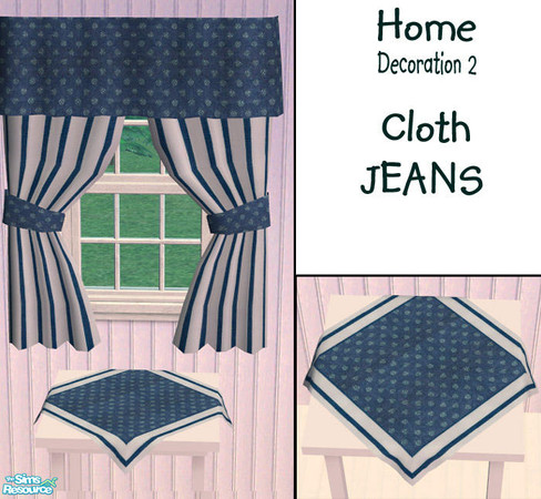 Sims 2 — Home Decoration Cloth Jeans by solfal — New recolours for my cloth that can be placed on 1 tile tables. As I