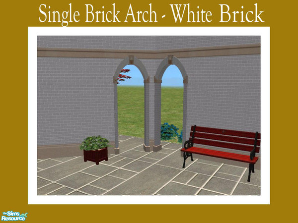 Sims 2 — Single Brick Arch - White Brick by Shakeshaft — Part of a new mesh Set of a Single Archway with straight and
