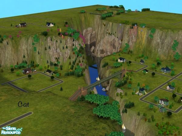 Sims 2 — Hidden Oasis by cat3cm — Multi level hood with a good selection of lots available. There is no animation...I