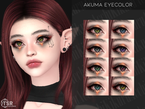 Sims 4 — Akuma Eyecolor by Kikuruacchi — - It is suitable for Female and Male. ( Infants to Elder ) - 8 swatches - Face