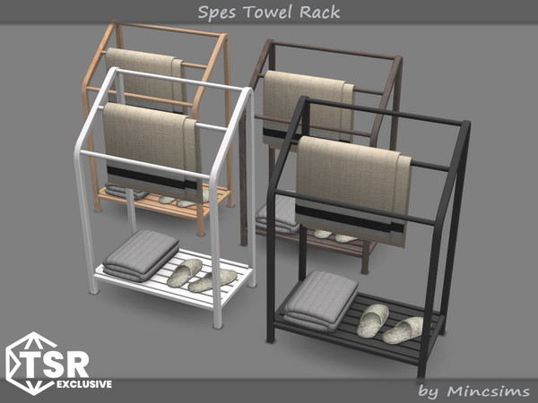 Sims 4 — Spes Towel Rack by Mincsims — Basegame Compatible 4 swatches