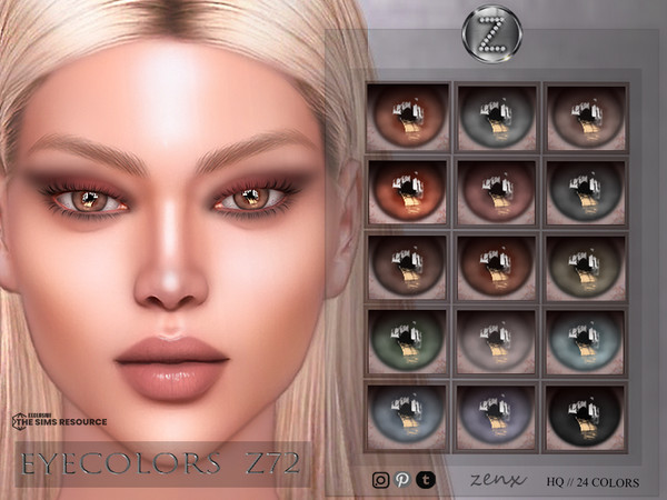 Sims 4 — EYECOLORS Z72 by ZENX — -Base Game -All Age -For Female -24 colors -Works with all of skins -Compatible with HQ