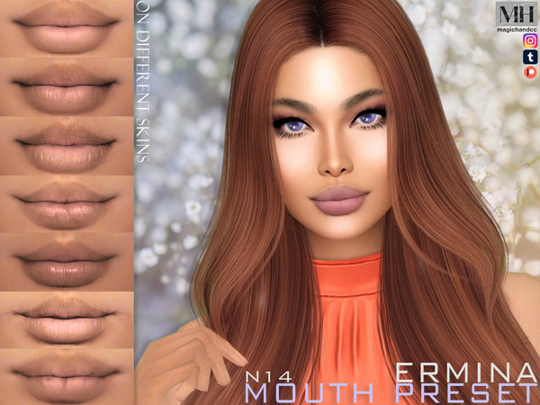 Sims 4 — [Patreon] Ermina Mouth Preset N14 by MagicHand — Oval lips for males and females - HQ Compatible Click on the
