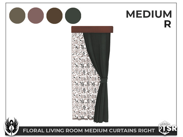 Sims 4 — Floral Living Room Curtains - Right (MEDIUM) by nemesis_im — Curtain Medium from Floral Living Room Set - 4