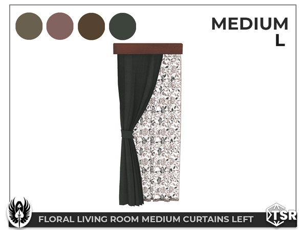 Sims 4 — Floral Living Room Curtains - LEFT (MEDIUM) by nemesis_im — Curtain Medium from Floral Living Room Set - 4