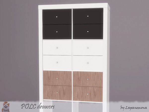Sims 4 — Drawers for POLC system by Lapanemona — Drawers - 186 poly, 3 swatches
