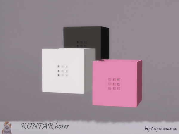 Sims 4 — KONTAR box for POLC system by Lapanemona — KONTAR box - 394 poly, 3 swatches