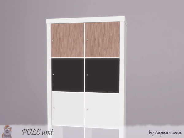 Sims 4 — Insert with door L for POLC system by Lapanemona — 118 poly, 3 swatches