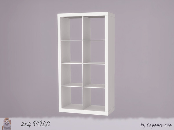 Sims 4 — 2x4 POLC shelving unit by Lapanemona — 2x4 POLC - 160 poly, 6 swatches