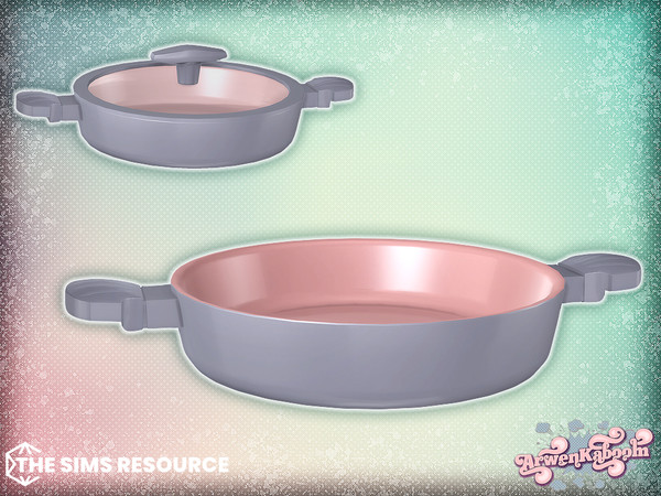 Sims 4 — Culinique - Everyday Pan 2 by ArwenKaboom — Base game object in multiple recolors. Find all items by searching