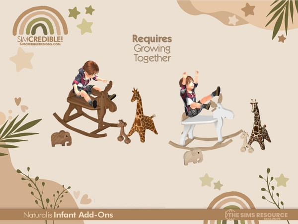 Sims 4 — Naturalis Moose rocking chair REQUIRES Growing Together by SIMcredible! — by SIMcredibledesigns.com available