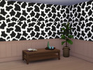Sims 4 — Small Cow Print Walls with Wood by xHunni_Bunnix — Cute small cow print walls with wood! Cow print walls come in