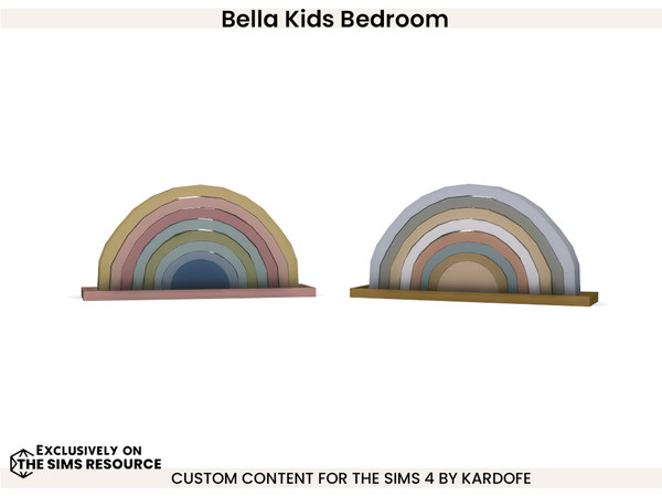 Sims 4 — Bella Kids Bedroom Rainbow by kardofe — Children's decoration, rainbow puzzle in two colour options