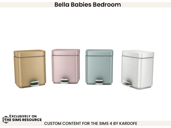 Sims 4 — Bella Babies Bedroom Nappy container by kardofe — Nappy bin, functional, in four colour options