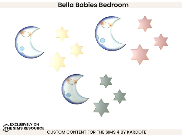 Sims 4 — Bella Babies Bedroom Wall lamp by kardofe — Wall lamp that is a moon with stars, in three colour options